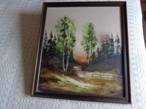 Vintage - gerahmtes Bild "Landschaft in Ry", Jahrgang 1981