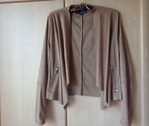 Jacke, Blazer, Überzieher, braun, Gr. 36 bzw. ca. Gr. S, Tally Weijl, Wildlederlook