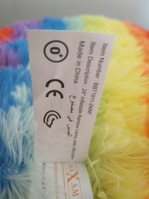 Unikat - Ball   Sitzball   Yogaball LAMA in Regenbogenfarben 24 Zoll, unbespielt Bild 3