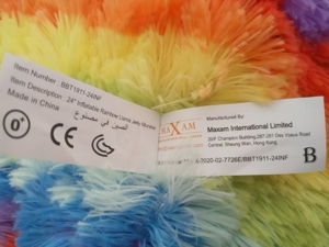 Unikat - Ball   Sitzball   Yogaball LAMA in Regenbogenfarben 24 Zoll, unbespielt Bild 4