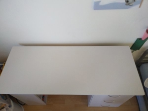 selten / weißer Schreibtisch MIT 3 Schubladen MIT 3 Ablagefächer seitlich Bild 3