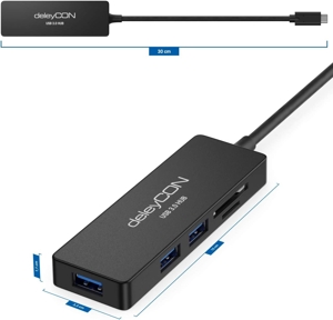 OTG USB 3.0 Typ C, 3fach Hub, & Speicherkartenleser Dual, SD & MicroSD,  Transcend MicroSDXC128GB Bild 7