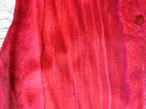 #Vintage Bluse ärmellos, lange Form, Gr. 36/38 bzw. ca. Gr. S/M, Batik, rot Bild 4