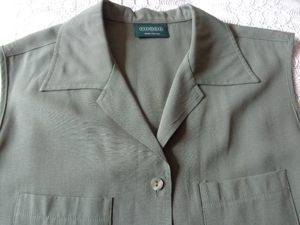 Vintage - Bluse ärmellos, Gr. 38 40 bzw. ca. Gr. M, khaki bzw. oliv Bild 4