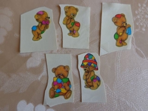 Teddy-Tattoos, 5 Stück, klein, Bügelbilder, 2 Stück, kpl. 1,00 Euro Bild 1