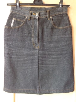 Vintage Rock Jeansrock ca. Gr. 36/38 bzw. ca. Gr. S/M, schwarz Bild 6