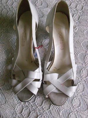 Damenschuhe Schuhe Pumps Gr. 37 weiß Obermaterial Leder, 7,00 Eur Bild 1