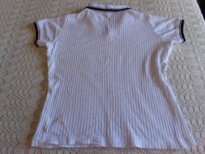 #Shirt mit Polokragen, Rippenshirt, weiß, Gr. 36 bzw. ca. Gr. S Bild 2
