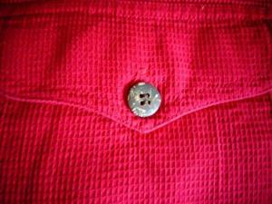 Damenbekleidung Bluse Gr. 40/42 rot, mit kurzen Ärmeln Bild 3
