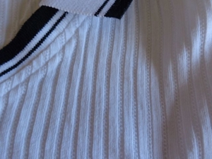 #Shirt mit Polokragen, Rippenshirt, weiß, Gr. 36 bzw. ca. Gr. S Bild 3