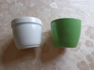 Blumentopf, Übertopf, weiß und grün, 2 St. 5,00 Euro oder einzeln Bild 4