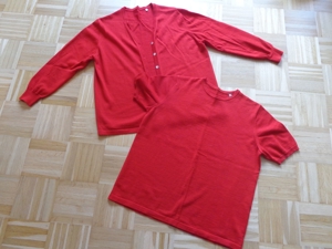 Twin-Set, Feinstrick, Jacke und Pullover, rot, Gr. XL, bitte nachmessen! Bild 9