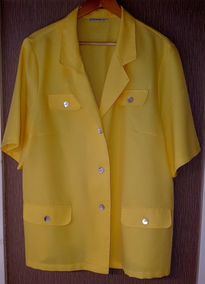 Bluse Kurzarm Kurzarmbluse kanariengelb Gr. 50 bzw. ca. Gr. XXL Bild 5