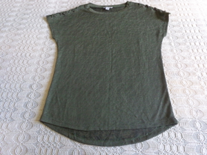 Vintage - Shirt, Feinstrick, Gr. XS bzw. ca. Gr. 34, khaki, Amisu Bild 1