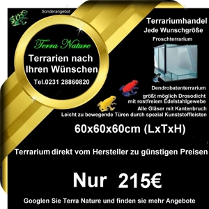 Terrarium Dendrobaten-Terrarium 60x60x60cm Froschterrarium Bild 1