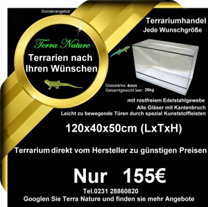 Terrarium 100x50x50cm alle Maße möglich Made in Germany Bild 12