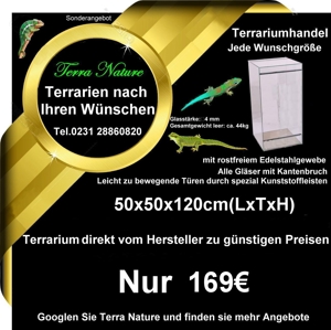 Terrarium 100x50x50cm alle Maße möglich Made in Germany Bild 4