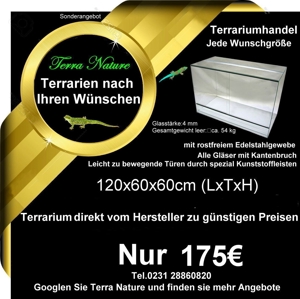 Terrarium 100x50x50cm alle Maße möglich Made in Germany Bild 14