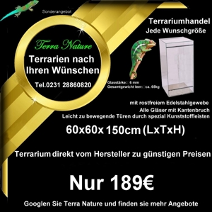 Terrarium 100x50x50cm alle Maße möglich Made in Germany Bild 6