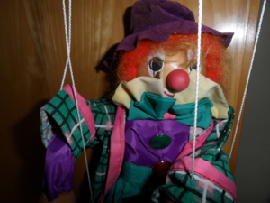 Marionetten Holz Clown Dachbodenfund 2 Stück Bild 3