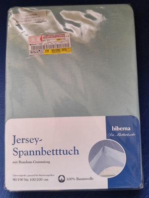 Jersey-Spannbetttuch mit Rundum-Gummizug, Neu und OVP