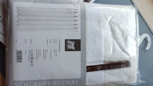 2 weiße Schlaufenschals,halbtransparente Leinenoptik, NEU und OVP Bild 2