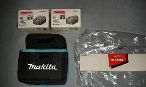 Makita Original 2 x 1860B mit LED + Akkutasche Doppel-Batterie-Tasche für 2 Akkus 18V neu Bild 1