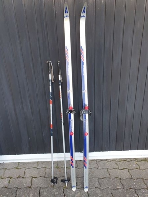 PILZ Langlauf Ski Racing TI, mit Stöcken 180 cm 215 cm TOP!