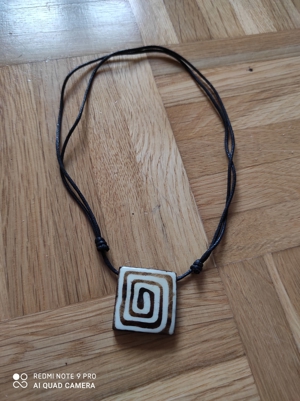 Ethno Tibetschmuck Kette Spirale eckig - wie neu Bild 2