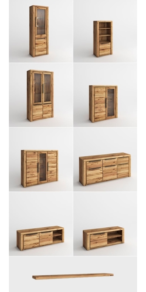 Highboard Greta Eiche teilmassiv geölt ET-2555 Bild 3