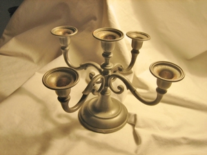 Alter 5 armiger Kerzenständer-Zinn