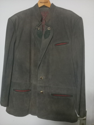 Trachten Janker Jacke mit Weste Gr.52 in olive grau von SANDERSON