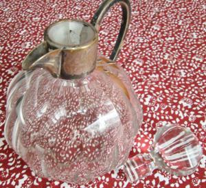 Antik Kristallglas Karaffe Kristall Glas Flasche - antik ca. 1885 - Facettenschliff Stopfen TOP Zust Bild 4