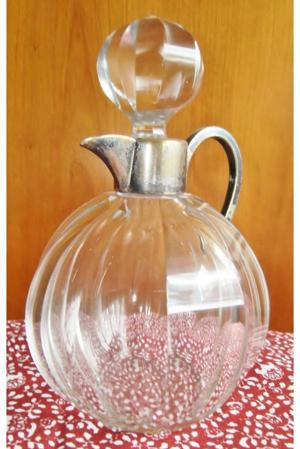Antik Kristallglas Karaffe Kristall Glas Flasche - antik ca. 1885 - Facettenschliff Stopfen TOP Zust Bild 3