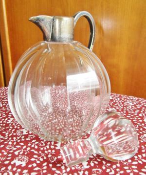Antik Kristallglas Karaffe Kristall Glas Flasche - antik ca. 1885 - Facettenschliff Stopfen TOP Zust Bild 2
