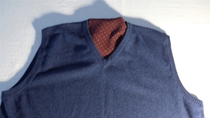 Pullunder NEU 100 % Lambswool Pullover ohne Ärmel Gr 56 / XL-XXL V-Ausschnitt Walbusch Blau + Ziegel Bild 9