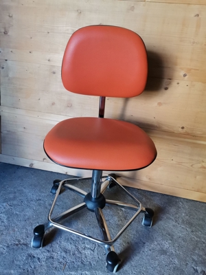 Bürostuhl, orange, Kunstleder, original 70er