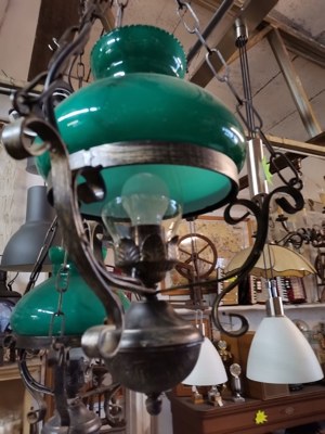 3 gleiche Deckenlampen, grün, Hängelampe Bild 2