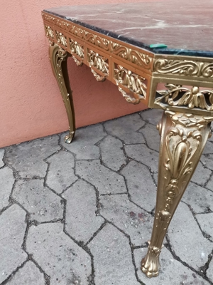 Couchtisch, Beistelltisch, Metall + Marmor, was ganz besonderes Bild 3