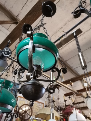 3 gleiche Deckenlampen, grün, Hängelampe Bild 5