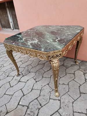 Couchtisch, Beistelltisch, Metall + Marmor, was ganz besonderes Bild 6