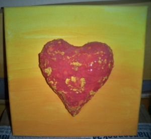 hübsches Bild 20x20 cm, Herz in 3D