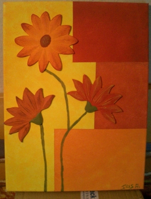 hübsches Bild 30x40 cm, 3D Blüten, Keilrahmen Bild 2