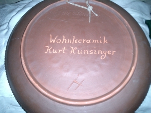 Vintage Wandteller "Hunsinger Keramik" gemarkt, Ø 42 cm, 70er Jahre. Bild 2