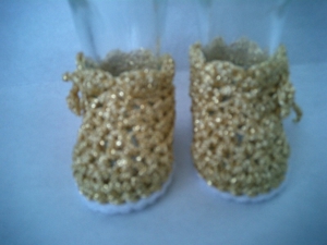 Glitzer Puppen Schuhe für Babypuppen, Anziehpuppen. ca. 6 cm Bild 4