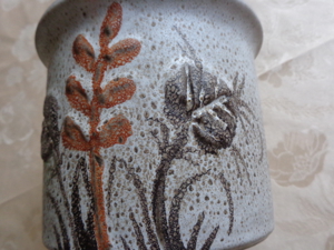 Blumenübertopf, Blumentopf, beige/braun, ca. 14,5 Innendurchm. Bild 2