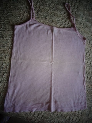 Vintage - Unterhemd, Unterwäsche, Damen, 1 Stück rosa, 2 alte weiße geschenkt, ca. Gr. 38/40 Bild 1