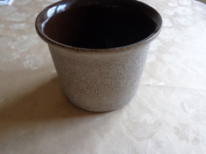 Blumenübertopf, Blumentopf, beige/braun, ca. 14,5 Innendurchm. Bild 4