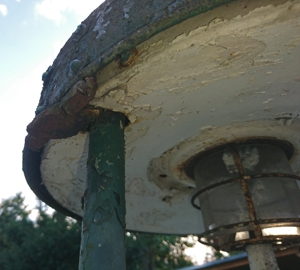 Gaslaterne alte Originale Straßengaslaterne mit Laternenmast Aufsatzleuchte in Grün Bild 7