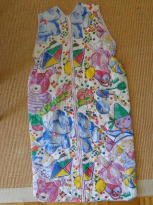 Baby-/Kinder - Schlafsack ca. 98 cm lang, weiß-bunt